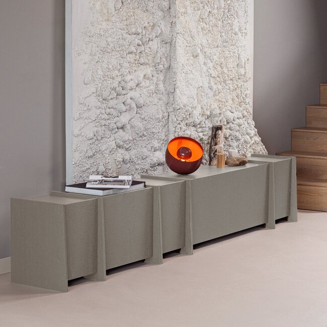 Woood Brock Tv Meubel 102 Cm Essen Fineer Warmgrijs [fsc]
