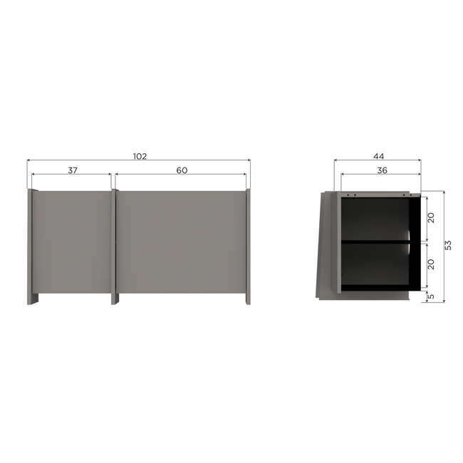 Woood Brock Tv Meubel 102 Cm Essen Fineer Warmgrijs [fsc]