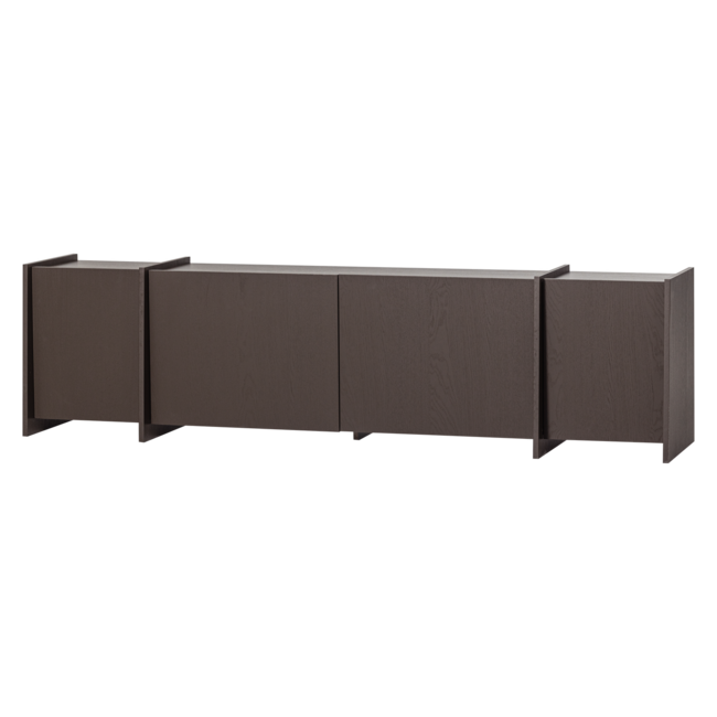 Woood Brock Tv Meubel 200 Cm Essen Fineer Middenbruin [fsc]