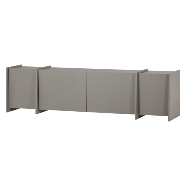 Woood Brock Tv Meubel 200 Cm Essen Fineer Warmgrijs [fsc]