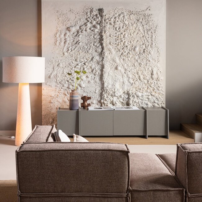 Woood Brock Tv Meubel 200 Cm Essen Fineer Warmgrijs [fsc]