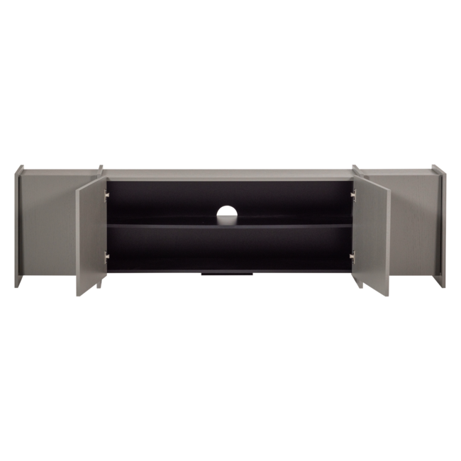 Woood Brock Tv Meubel 200 Cm Essen Fineer Warmgrijs [fsc]
