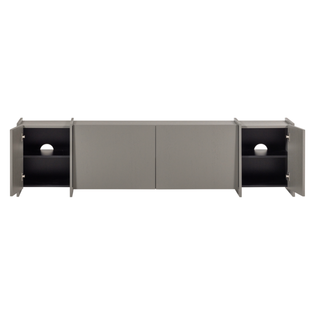 Woood Brock Tv Meubel 200 Cm Essen Fineer Warmgrijs [fsc]