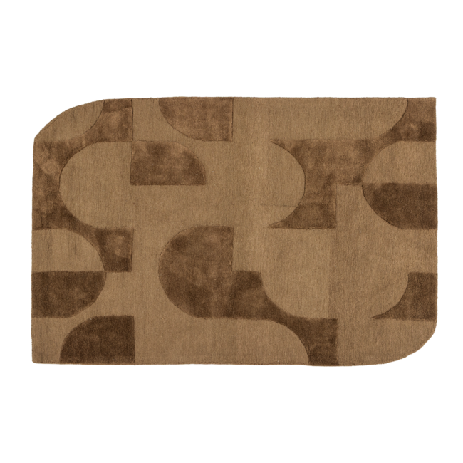 Woood Livo Vloerkleed Viscose/Wol Bruin 170x240 Cm