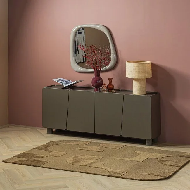 Woood Livo Vloerkleed Viscose/Wol Bruin 170x240 Cm