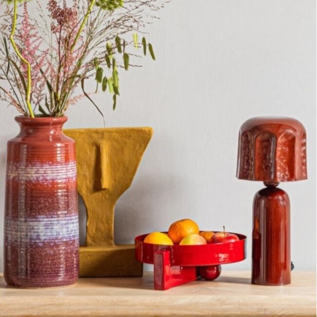 Woood Lumira Tafellamp Metaal Hoogglans Bruinrood