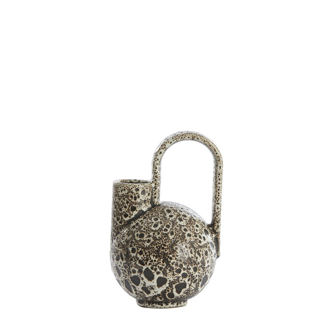 Light en Living Vaas deco 16x15,5x26 cm SERRES keramiek creme +  zwart