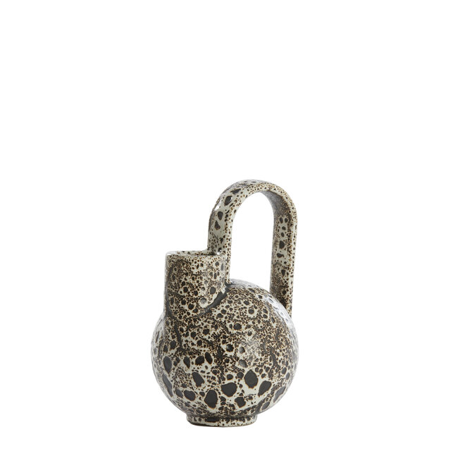Light en Living Vaas deco 16x15,5x26 cm SERRES keramiek creme +  zwart