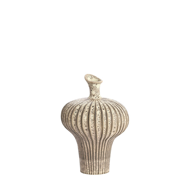 Light en Living Vaas deco 23x22x32,5 cm NEVANO mat donkerbruin + creme