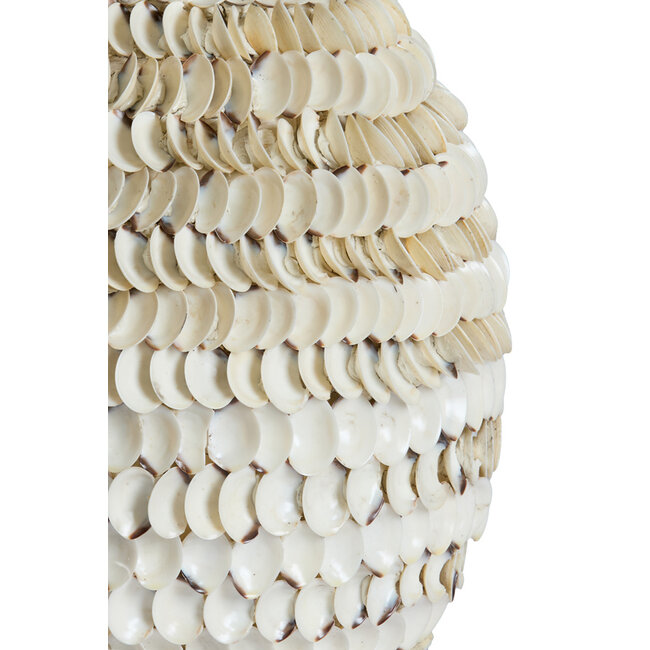 Light en Living Vaas deco  SARRIA Ø26 x 27 bamboo + schelp creme