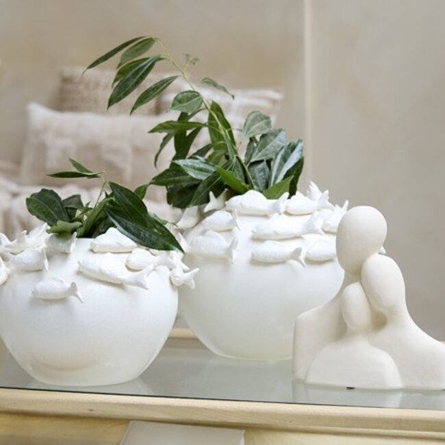 Light en Living Ornament 28x13x29 cm SOLINE keramiek mat creme