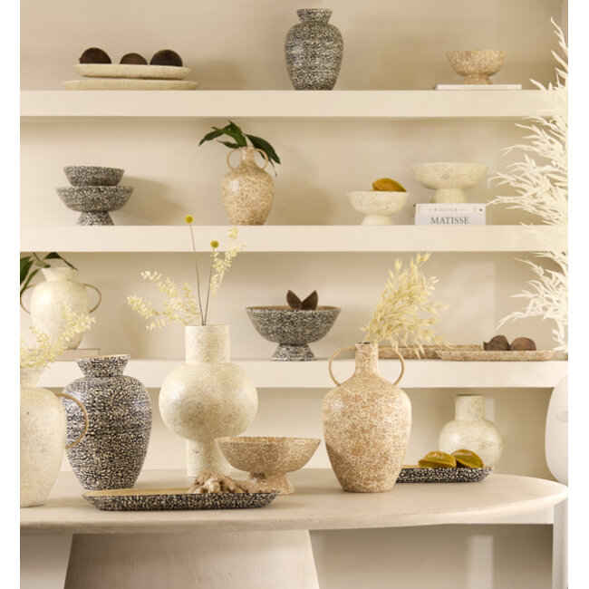 Light en Living Vaas deco Ø24x38 cm GIRONA bamboo creme