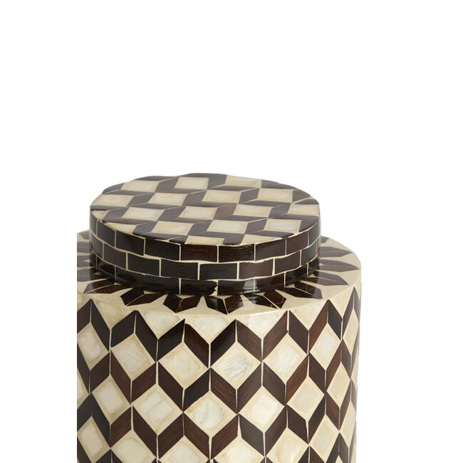 Light en Living Vaas deco Ø16x16 cm OLITE bamboo creme + donkerbruin