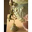 Light en Living Kandelaar 14x9x32,5 cm BIRD mint groen-wit + lichtgoud