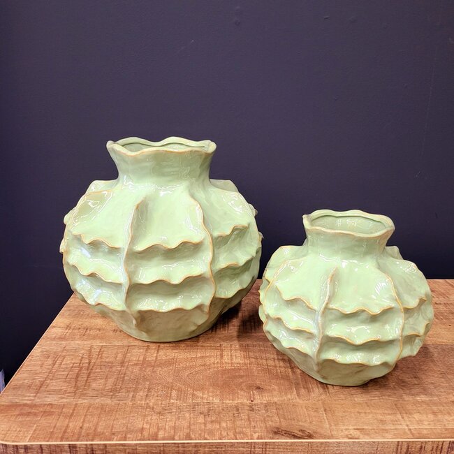Light en Living Vaas deco Ø21x20 cm LOSETO keramiek groen