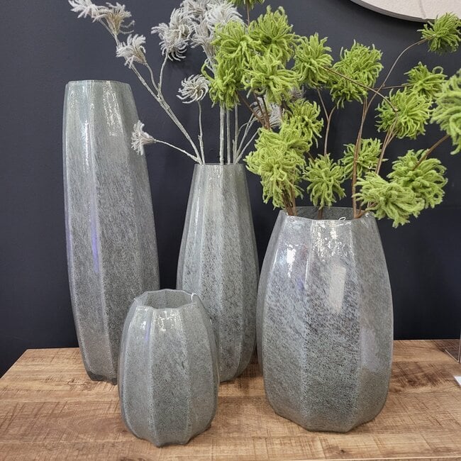 Light en Living Vaas Ø17x23,5 cm BRADLEY glas grijs groen