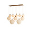 Light en Living Hanglamp 10L 144x49x200 cm HUXI houtprint + linnen crème