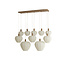 Light en Living Hanglamp 10L 144x49x200 cm HUXI houtprint + linnen crème