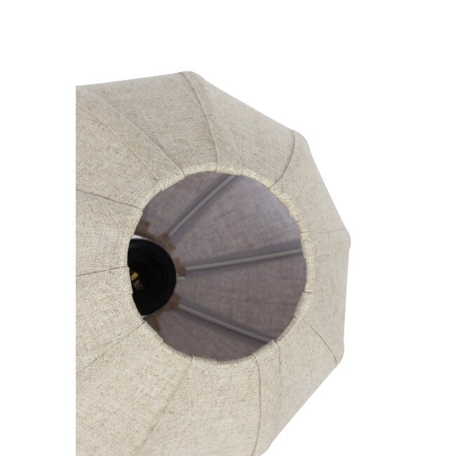 Light en Living Hanglamp 10L 144x49x200 cm HUXI Donkerbruin houtprint + linnen crème