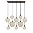Light en Living Hanglamp 10L 144x49x200 cm HUXI Donkerbruin houtprint + linnen crème