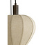 Light en Living Hanglamp 5L Ø76x140 cm HUXI houtprint donkerbruin + linnen crème