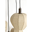 Light en Living Hanglamp 5L Ø76x140 cm HUXI houtprint donkerbruin + linnen crème