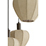 Light en Living Hanglamp 5L Ø76x140 cm HUXI houtprint donkerbruin + linnen crème