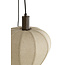 Light en Living Hanglamp 5L Ø76x140 cm HUXI houtprint donkerbruin + linnen crème