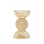 Light en Living Kaarsenhouder ITINGA Ø8x12 cm - Amberkleurig bubbelglas
