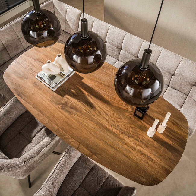 WoonStijl Eettafel Wave Centro Deens ovaal 180cm  Massief mango zand