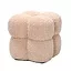 PTMD Poef teddy vierkant beige