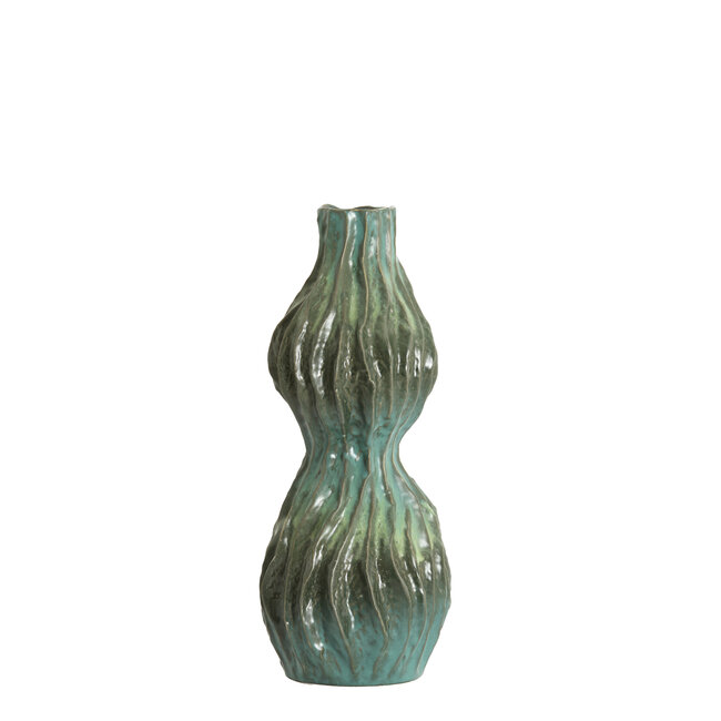 Light en Living Vaas deco  16,5x15,5x39 cm VANIA keramiek blauw