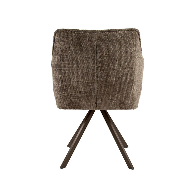 WoonStijl Armstoel Raster draaibaar Hoven taupe-bruin frame