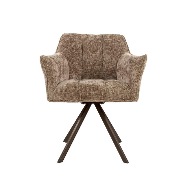 WoonStijl Armstoel Raster draaibaar Hoven champagne-bruin frame