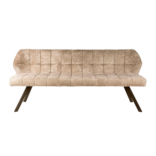 WoonStijl Eetkamerbank raster 180 Alure zand-bruin frame