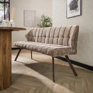 WoonStijl Eetkamerbank raster 180 Hoven champagne-bruin frame
