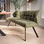 WoonStijl Eetkamerbank raster 180 Hoven groen-bruin frame