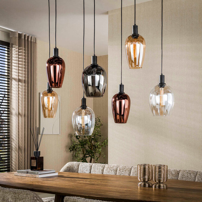 WoonStijl Hanglamp Amfora 7-lichts Artic zwart