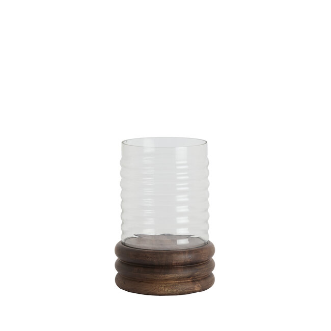 Light en Living Windlicht Ø18x36 cm MALDA mango hout bruin + glas