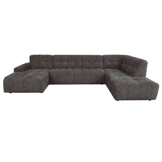 Tower Living Memphis Chaise Longue – 3 zits - Ottoman Rechts - Haga 16 charcoal
