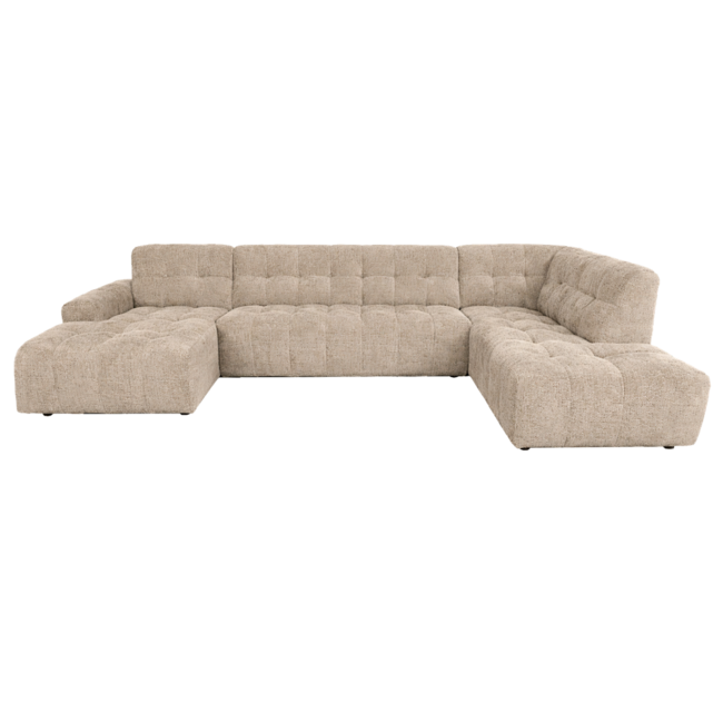 Tower Living Memphis Chaise Longue – 3 zits - Ottoman Rechts - Haga 30 beige