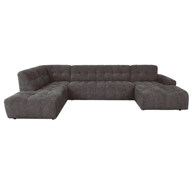 Tower Living Memphis Chaise Longe – 3 zits - Ottoman Links - Haga 16 charcoal