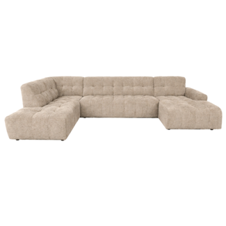 Tower Living Memphis Chaise Longue – 3 zits - Ottoman Links - Haga 30 beige