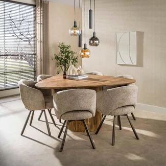 WoonStijl Eettafel Wave Centro driehoekig 150 mango
