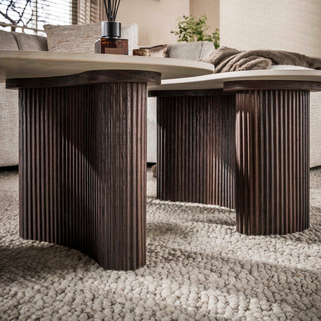 WoonStijl Salontafel Ceramo organisch set van 2 keramiek Taj Mahal