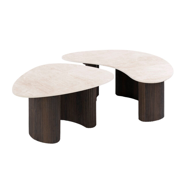 WoonStijl Salontafel Ceramo organisch set van 2 keramiek Taj Mahal