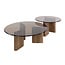 WoonStijl Salontafel Tinto rond set van 2 Brons glas