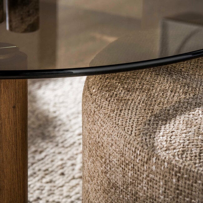 WoonStijl Salontafel Tinto poef set van 2 Brons glas