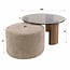 WoonStijl Salontafel Tinto poef set van 2 Brons glas