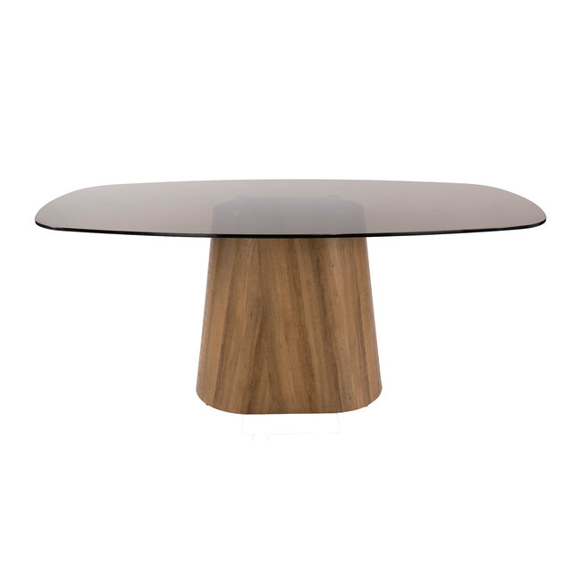 WoonStijl Eettafel Tinto Centro deens ovaal 215 cm  Brons glas